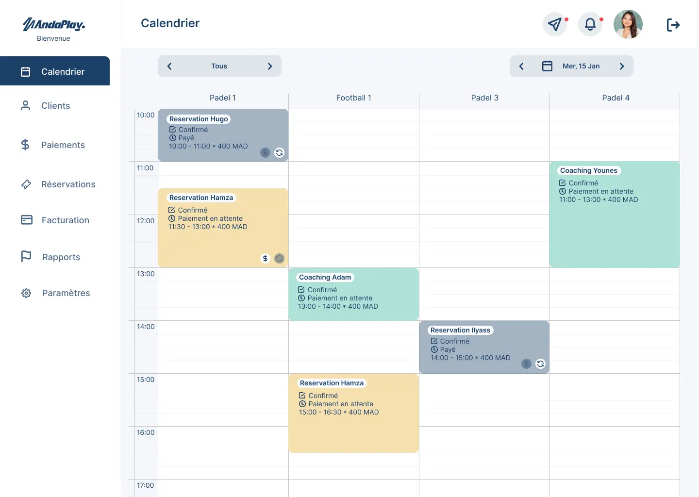 Andaplay Manager Dashboard